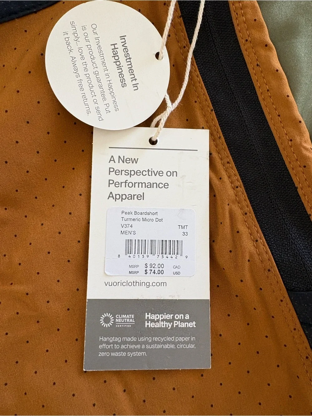 Vuori peak boardshort